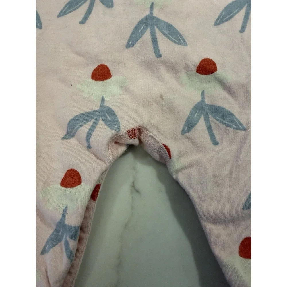 Hanna Andersson Lot Of 2 One Piece Pajama Dungarees 3-6 Months Sheep Daisies